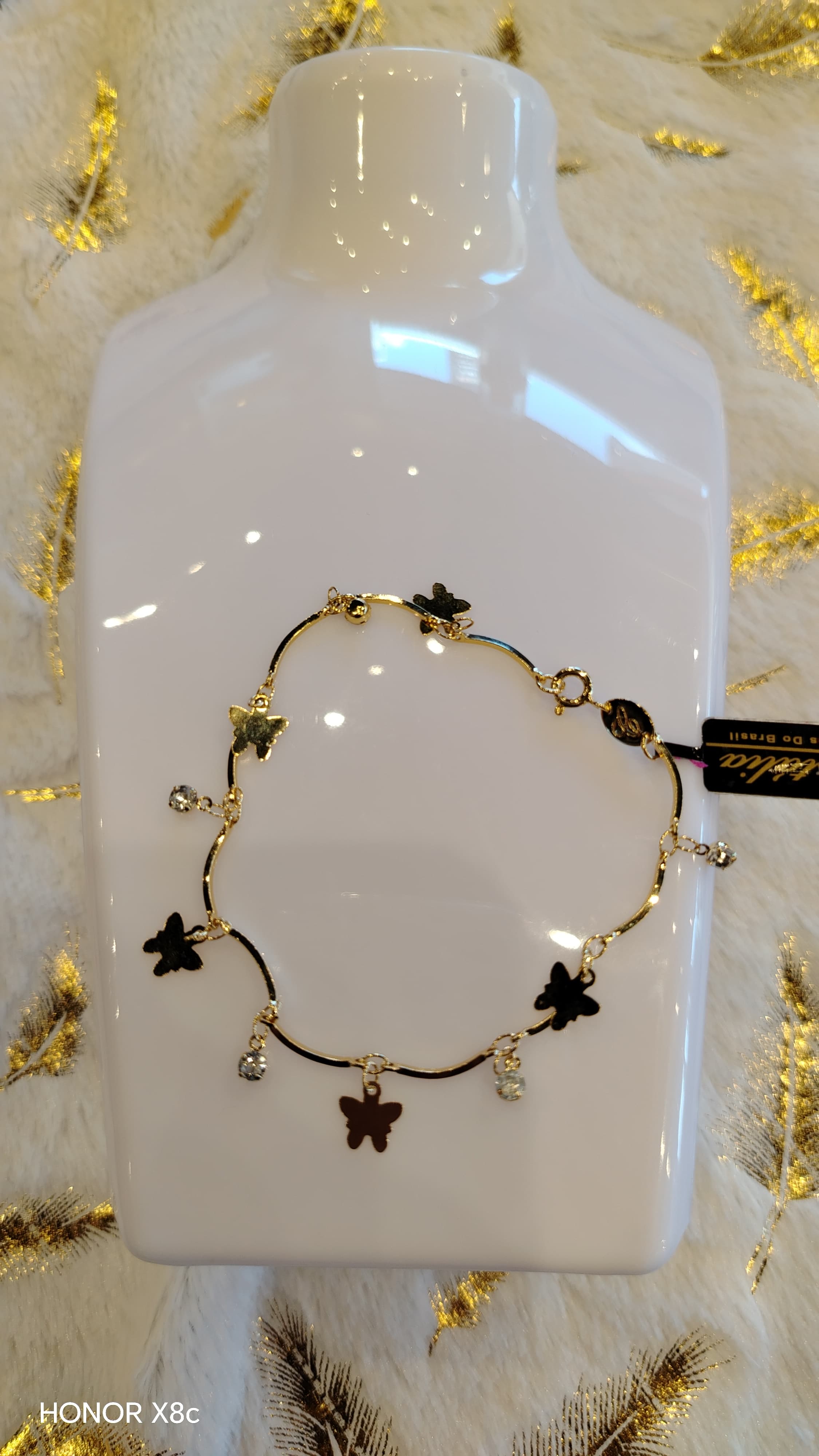 Pulsera de mariposas y pedrería fina